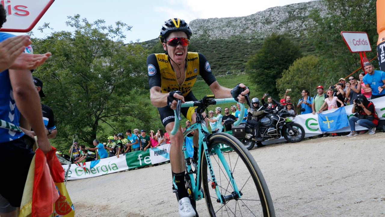 Steven Kruijswijk maakte indruk tijdens de veertiende etappe in de Vuelta (foto: VI Images).
