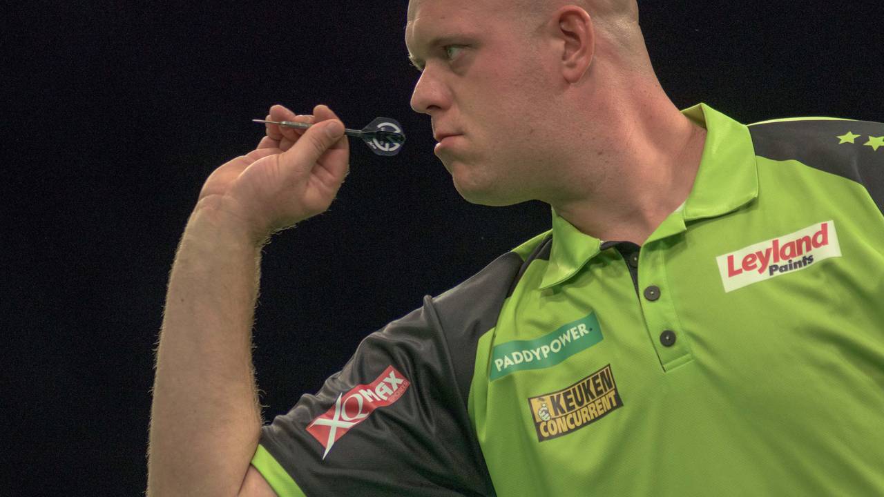 Michael van Gerwen strandt in de kwartfinale in Dublin. (Foto: VI Images)