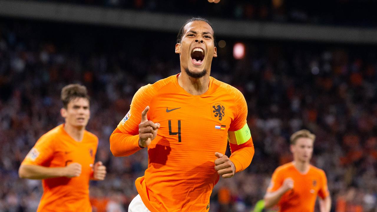 Virgil van Dijk maakte de gelijkmaker tegen Duitsland (foto: VI Images).