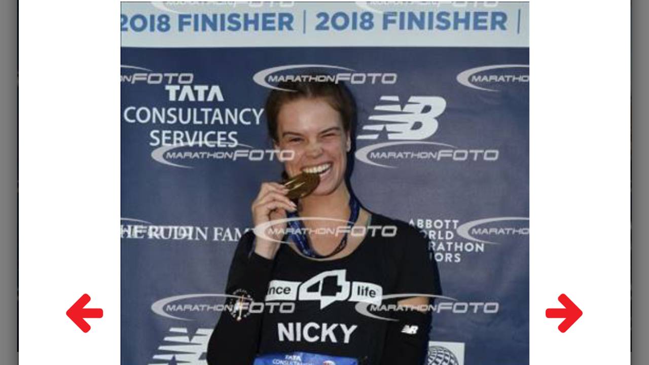 Miss Nederland Nicky Opheij, even geen glitter en glamour, maar afzien tijdens de NY marathon! (Foto: Nicky Opheij)