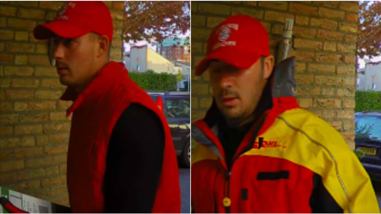 De twee mannen waren verkleed als pakketbezorgers. (Foto: Politie.nl)