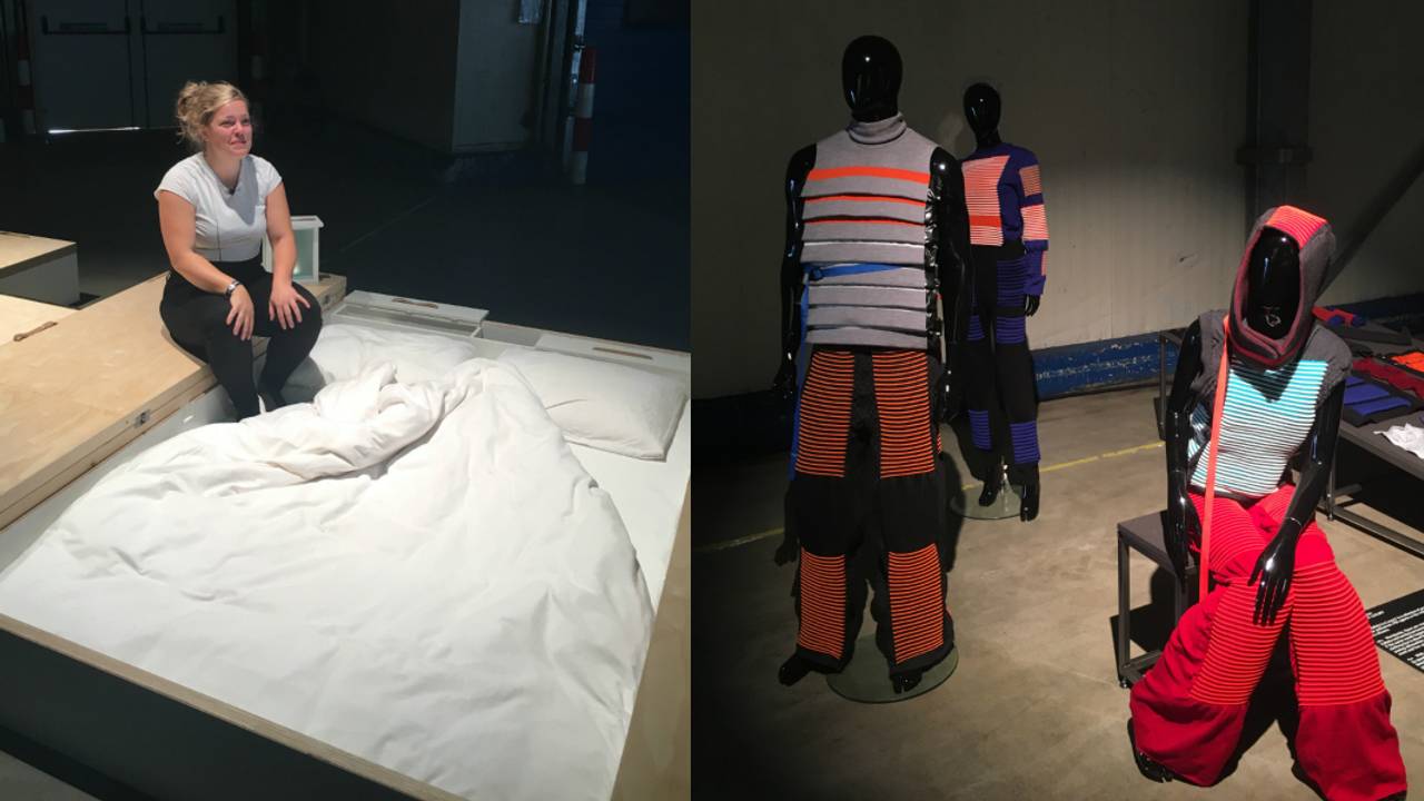 Het bed van Juul (links) en de moderne kogelvrije vesten. (Foto: Michelle Peters)