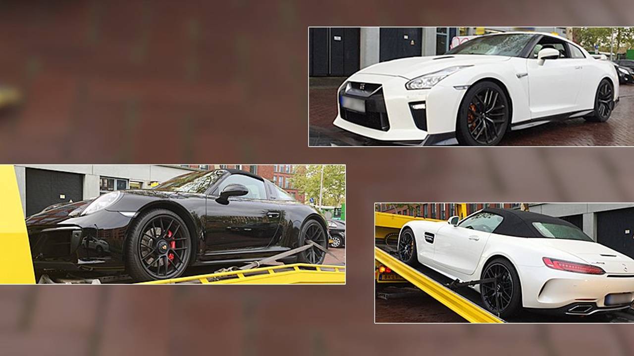 De auto's van John Wolbers van Easy Life. (Foto: FIOD)