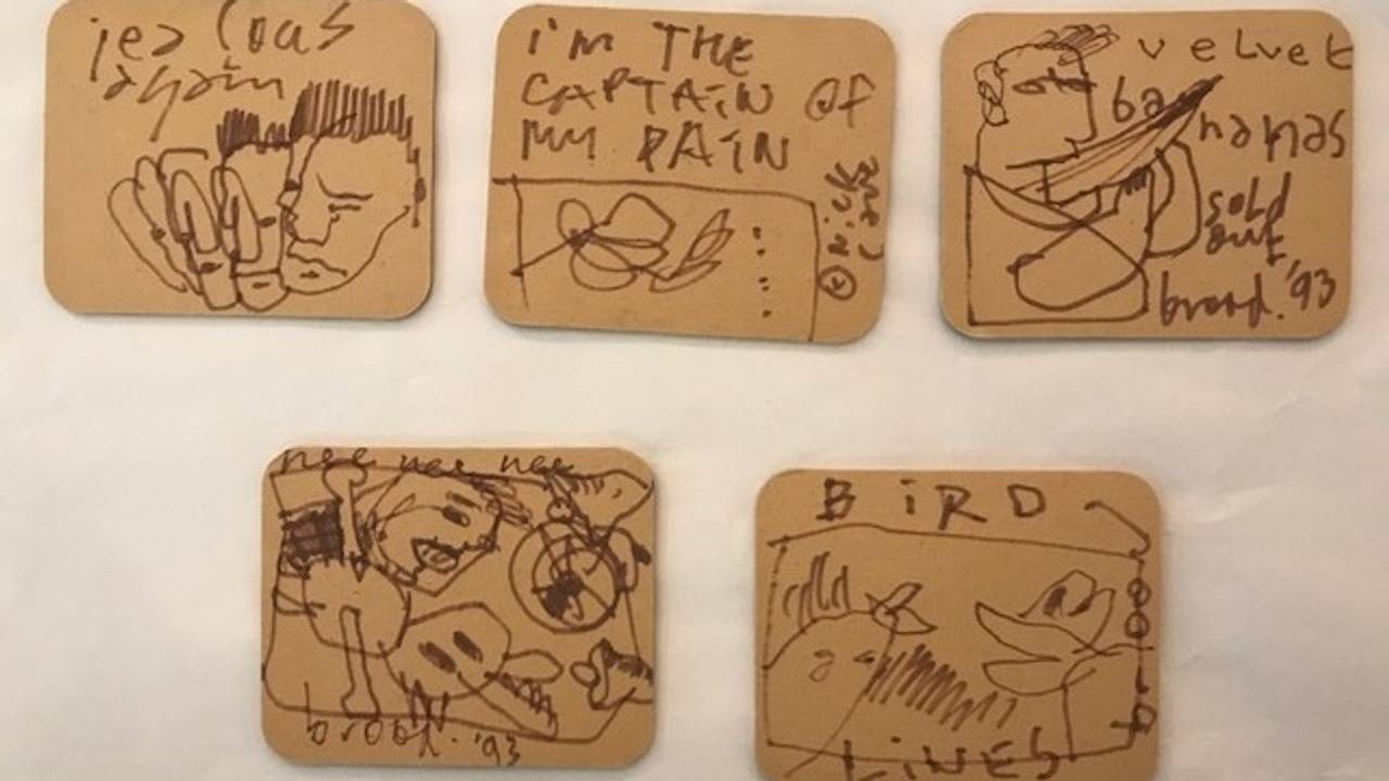 De viltjes met tekeningen van Brood. (Foto: Arian van der Hoeven)