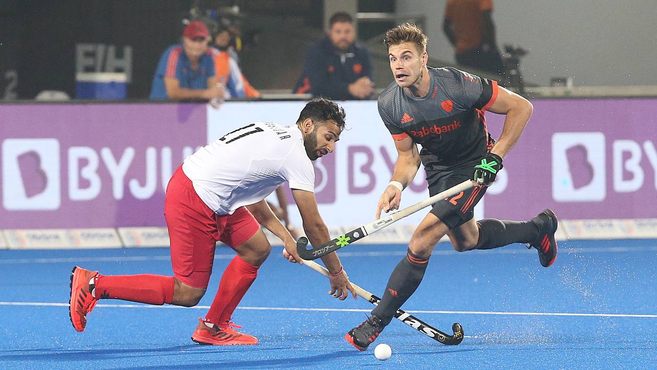 Sander de Wijn in actie tegen Canada (Foto: ANP)