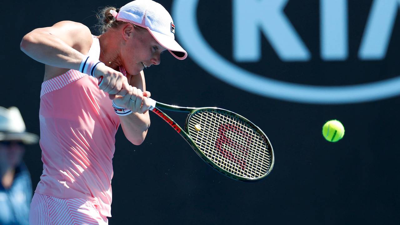 Kiki Bertens in actie op de Australian Open. (Foto: ANP)
