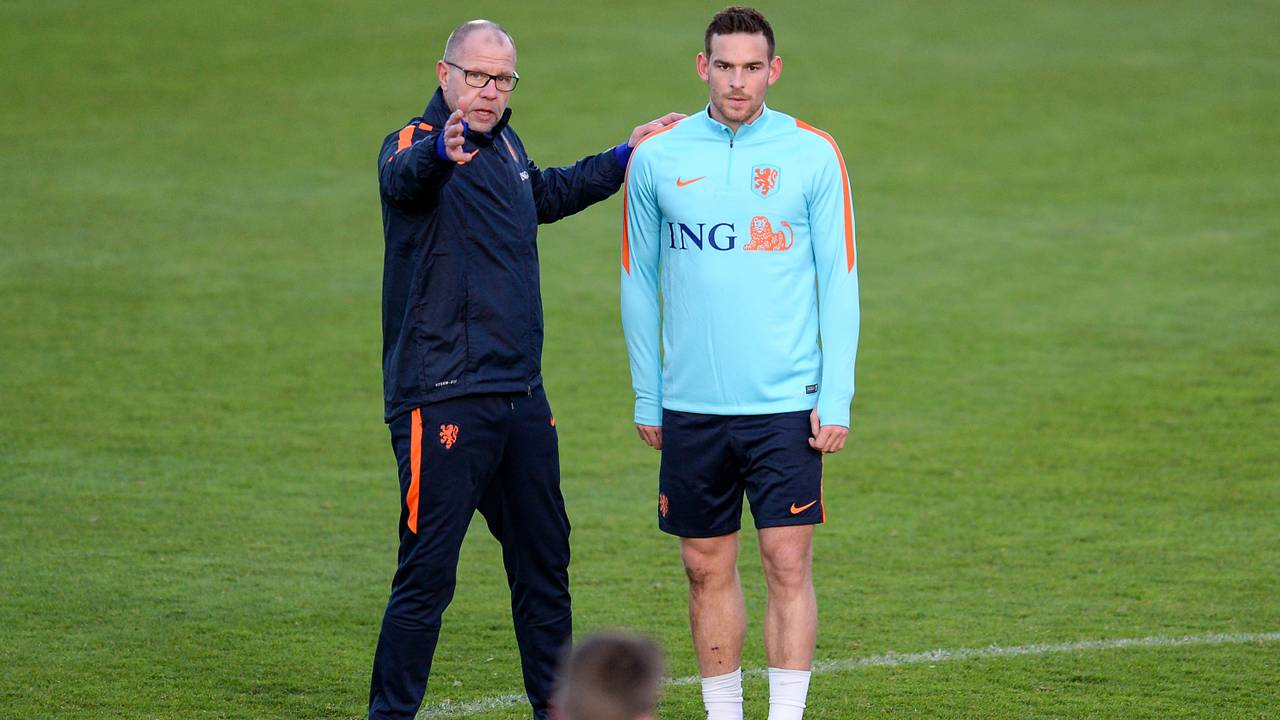 Fred Grim en Vincent Janssen bij Oranje (foto: VI Images).