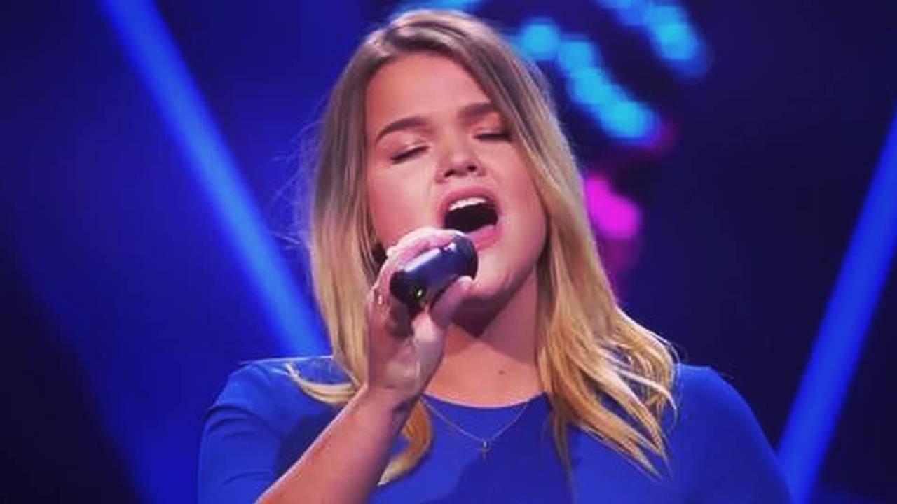 Irene Dings uit Maarheeze tijdens een optreden bij The Voice of Holland (Archieffoto)