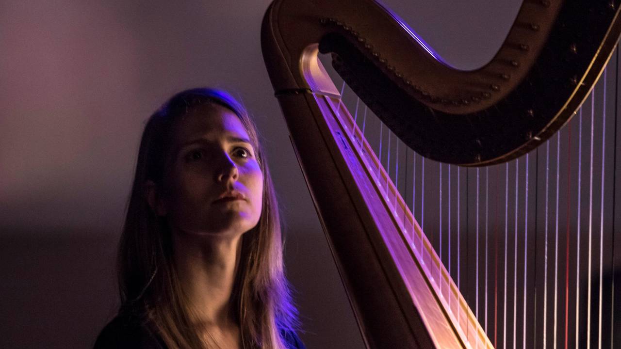 Harpiste Marieke Schoenmakers (foto: Jean-Pierre Geussens)