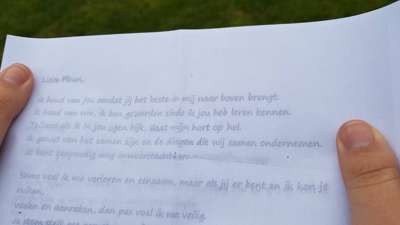 De ontroerende liefdesbrief van Joep