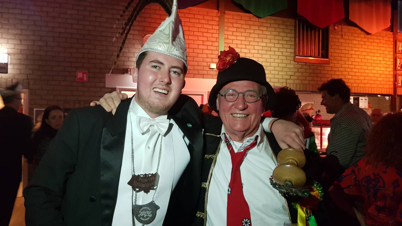 Prins Thijs d’n Urste van C.S. de Heikrikkels en opper Theo Raijmakers