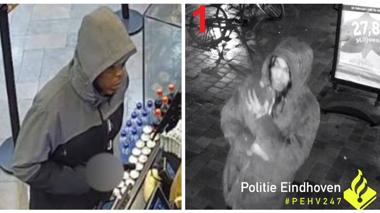 De overvallers zijn gefilmd door bewakingcamera's (beeld: politie Eindhoven).
