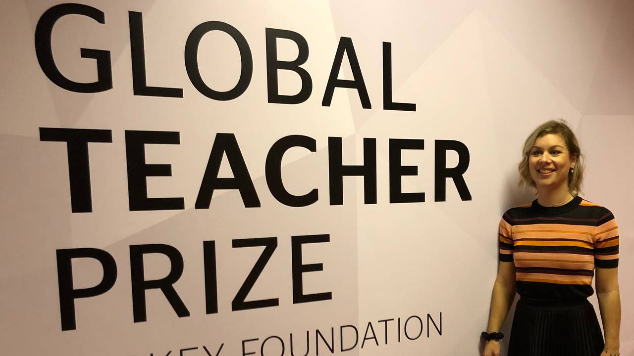 Daisy in Dubai op het Global Education& Skill Forum.