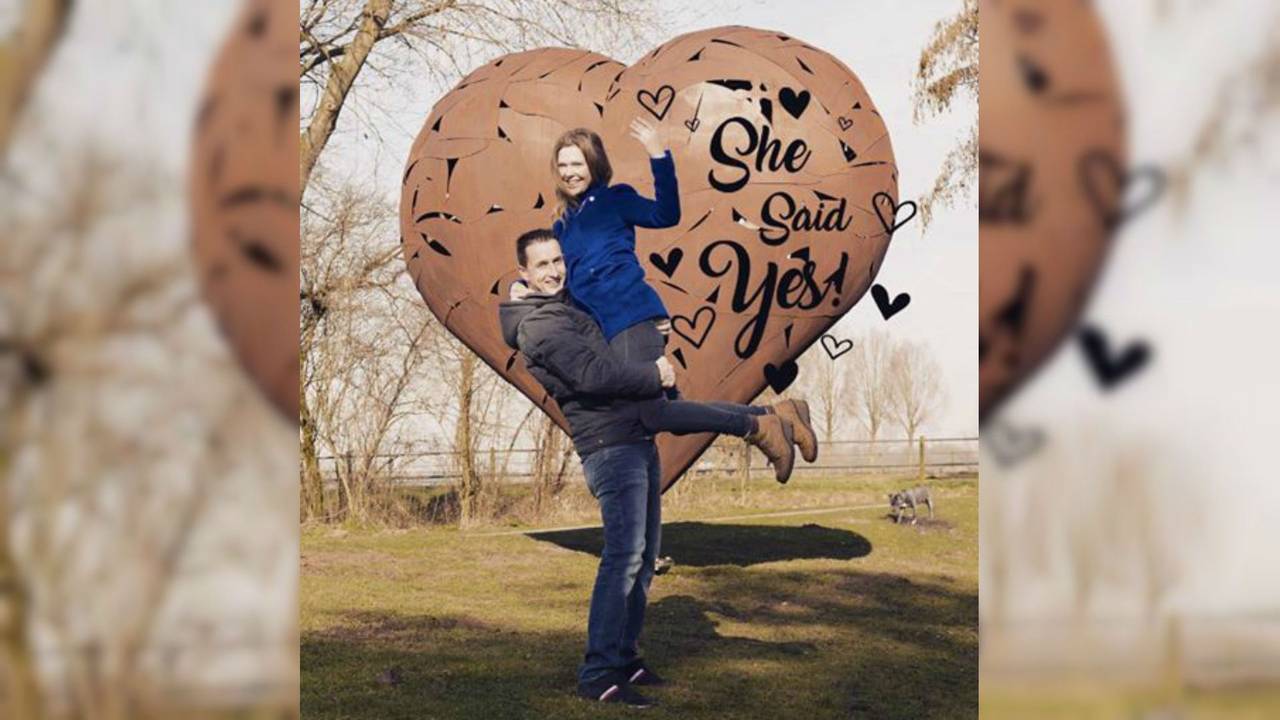 Het gelukkige stel. (Foto: Leon van Haaften)