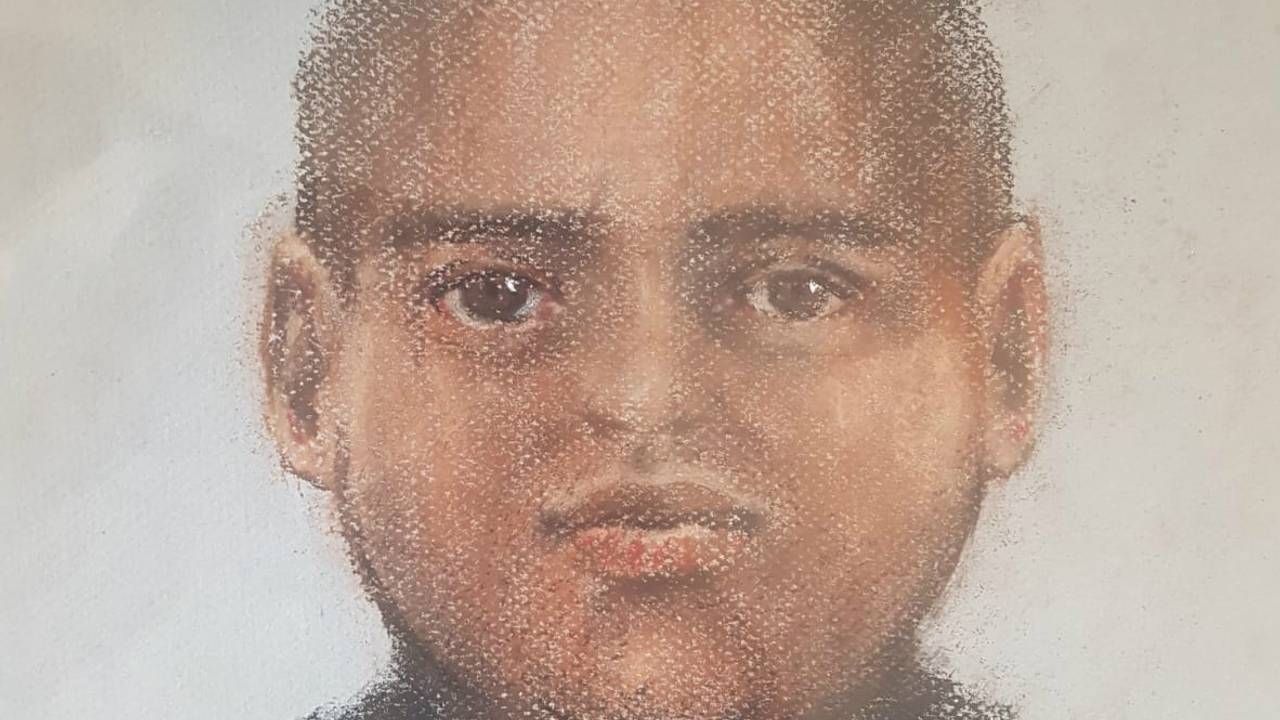 De compositietekening van de gezochte man. (Foto: Politie)