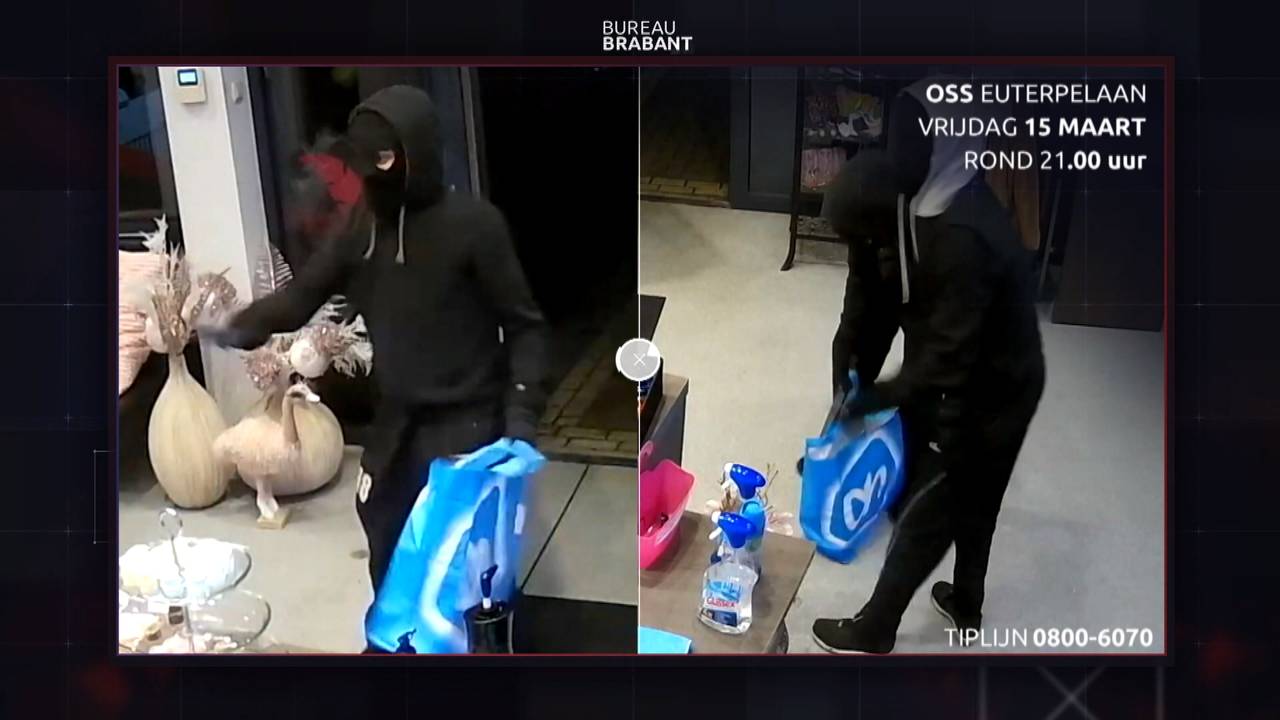 De twee daders van de overval op SunCare in Oss. (Beeld: politie)