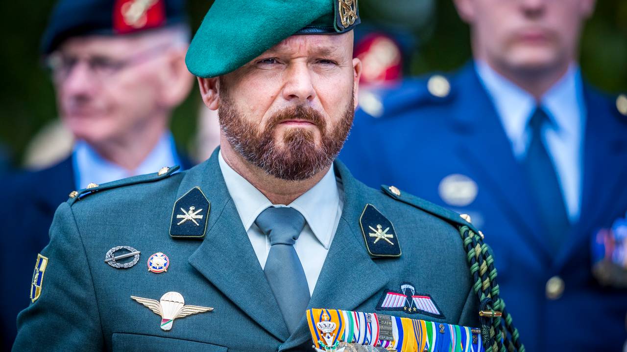 Marco Kroon tijdens een herdenking in Roermond. (Foto: ANP)