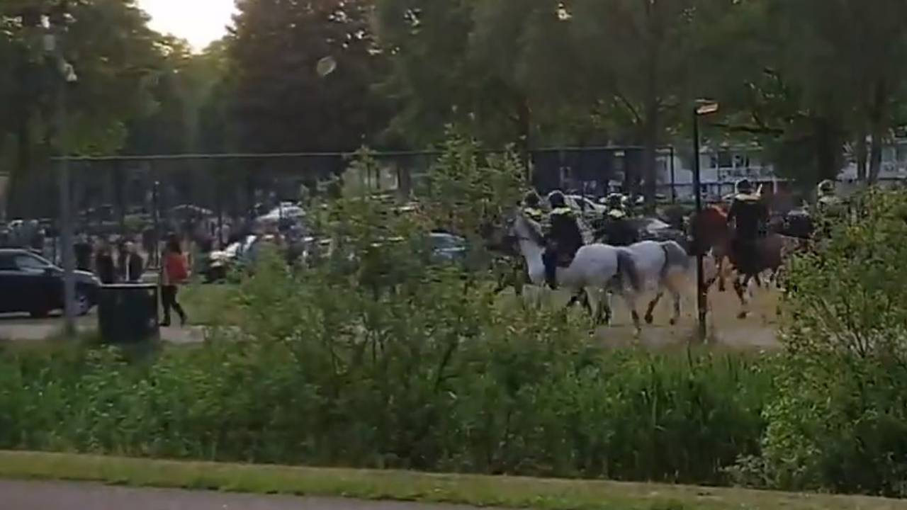 De ME bracht de rust terug in Waalwijk (foto: Twitter).