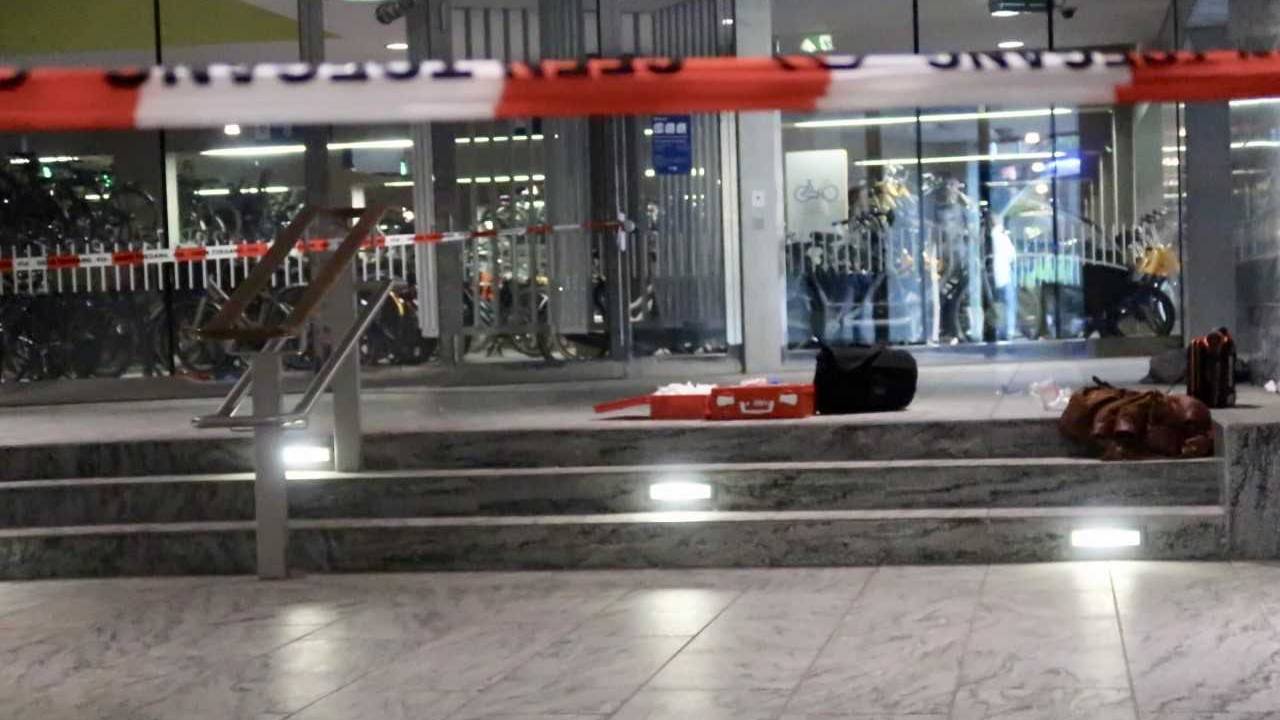 De steekpartij vond plaats bij de fietsenstalling op het station (Foto: Perry Roovers).