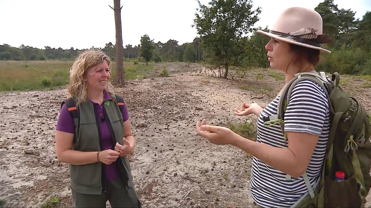 Maud in gesprek met boswachter Janneke.