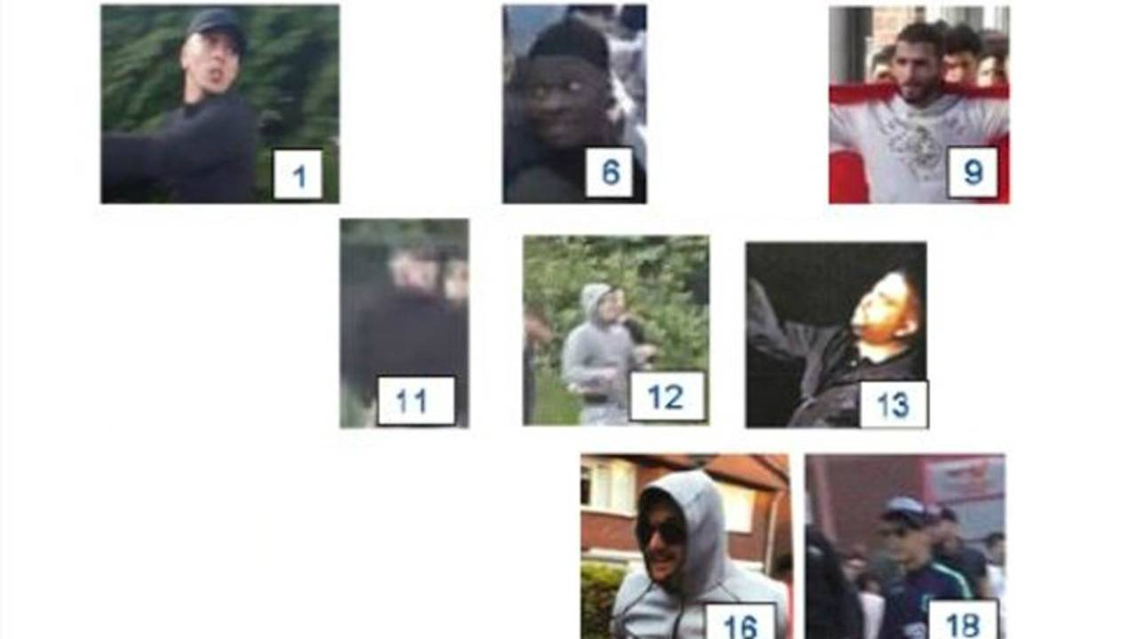 Nog 8 relschoppers worden gezocht. (Beeld: Politie.nl)