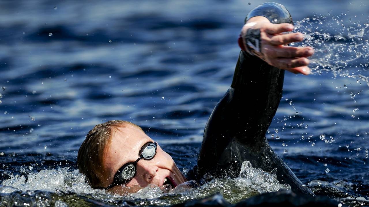 Ferry Weertman in actie tijdens het EK in Glasgow (archieffoto: ANP).