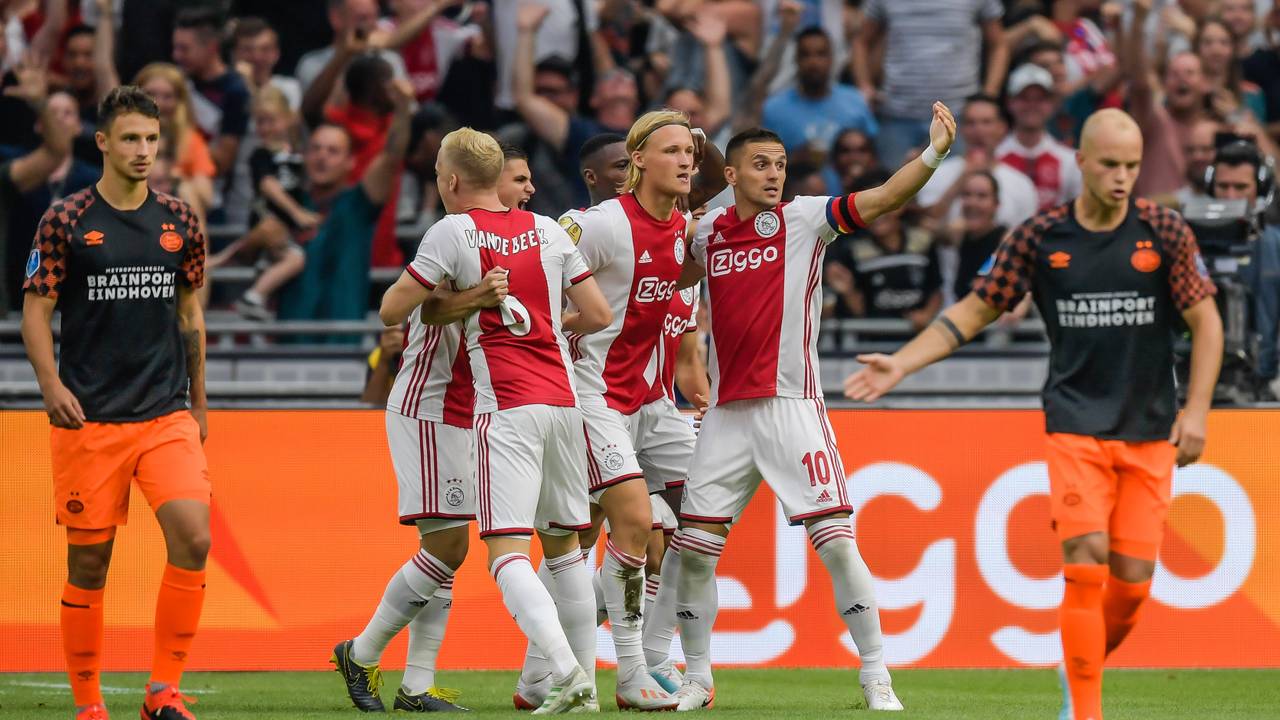 Ajax viert de snelle openingstreffer (Foto: VI Images)