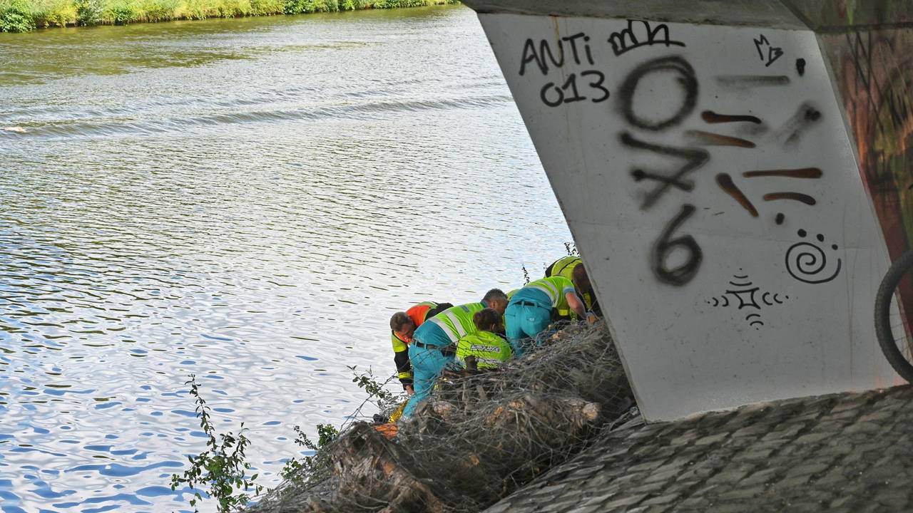 De man werd ter plaatse behandeld aan zijn hoofdwond (foto: Tom van der Put/SQ Vision).