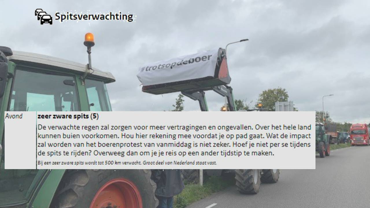Rijkswaterstaat waarschuwt voor een zeer zware avondspits.