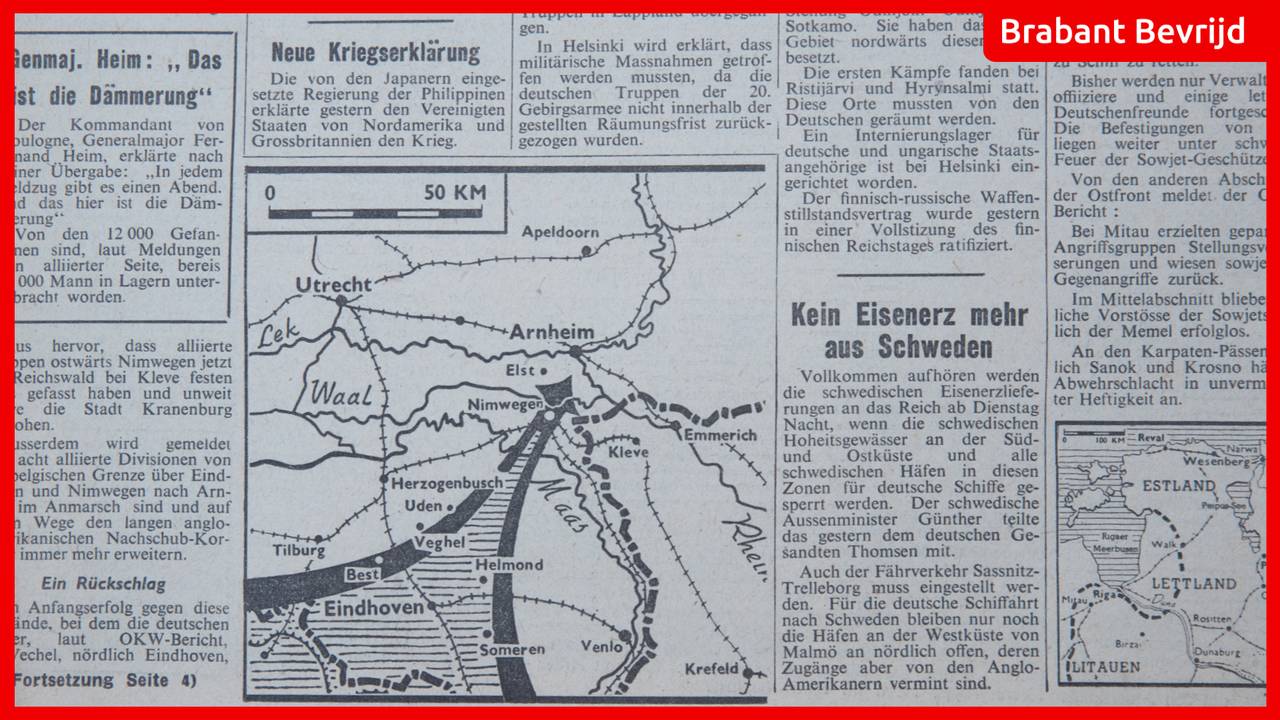 Beschrijving Operatie Market Garden in Duitse krant van 24 september 1944