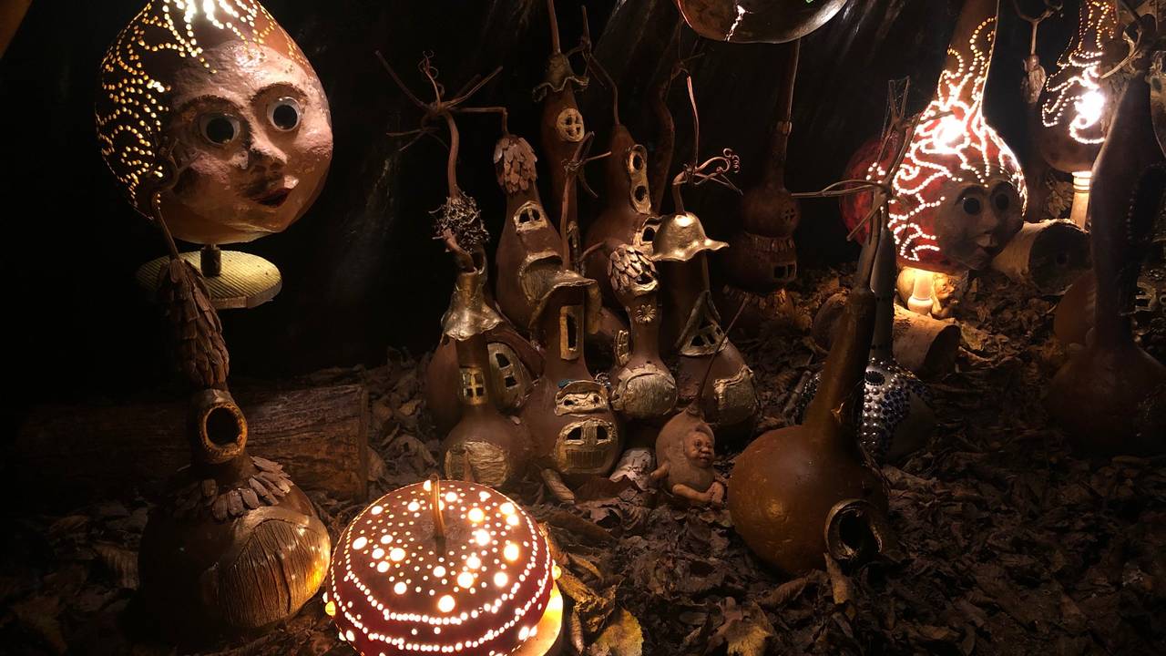 Prachtige pompoenkunst in het museum Klok en Peel in Asten. (Foto: Alice van der Plas.)