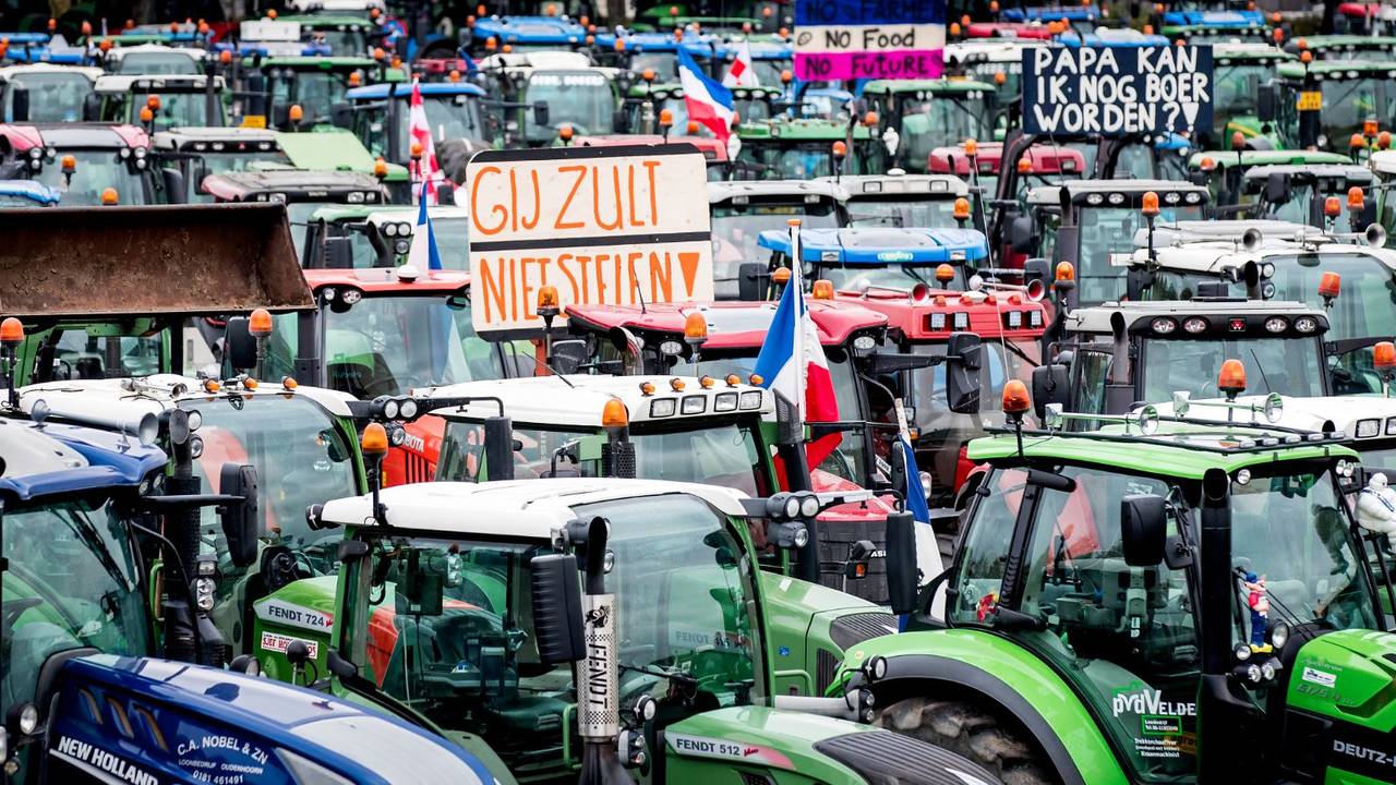 Eerder protesteerden duizenden boeren bij het Malieveld. Foto: ANP