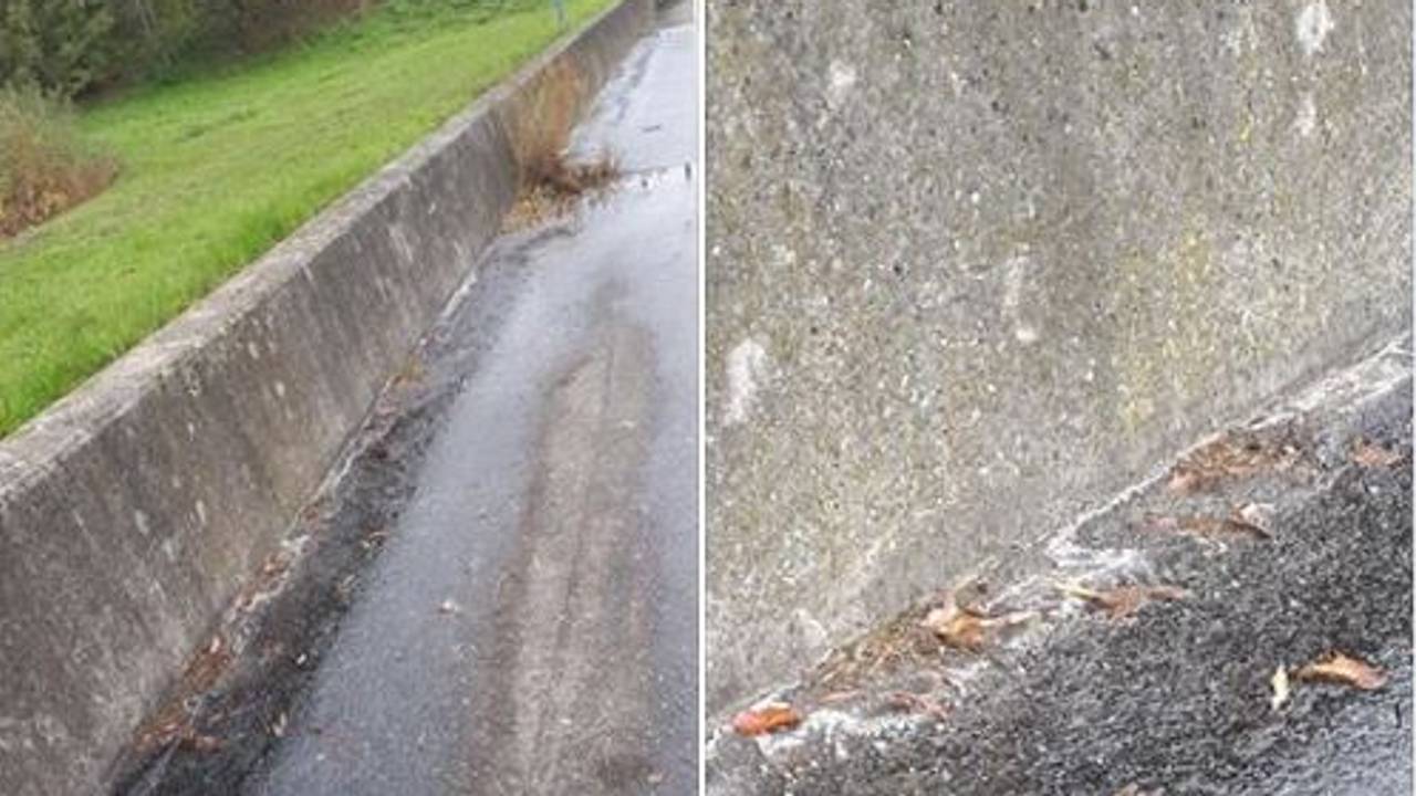 Een spoor zuur van vijf kilometer in Uden (foto: politie).