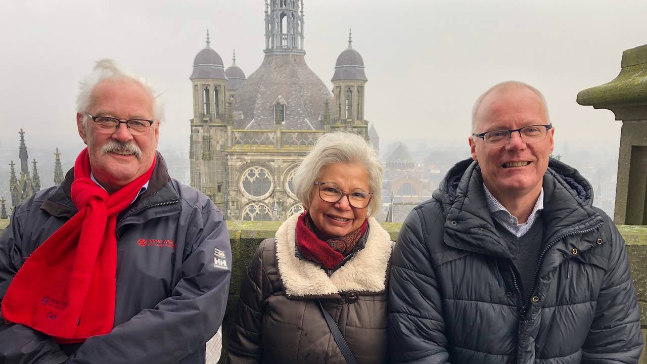 Cuup, Gerda en Alex; torengidsen van de Sint Jan.