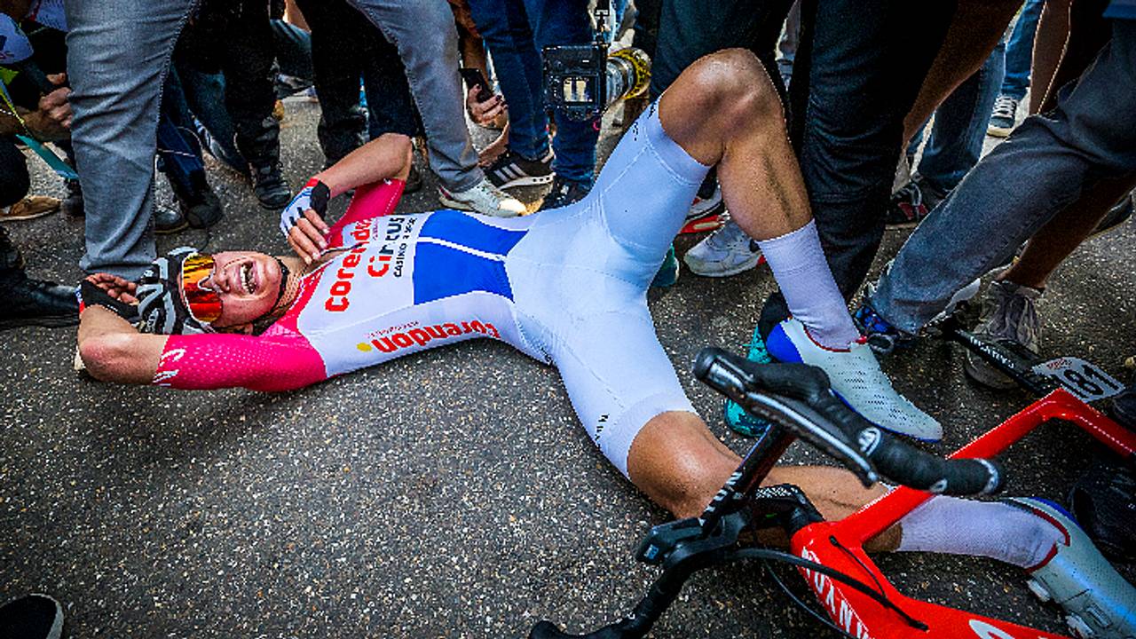 Van der Poel na zijn zege in de Amstel Gold Race (foto: ANP).