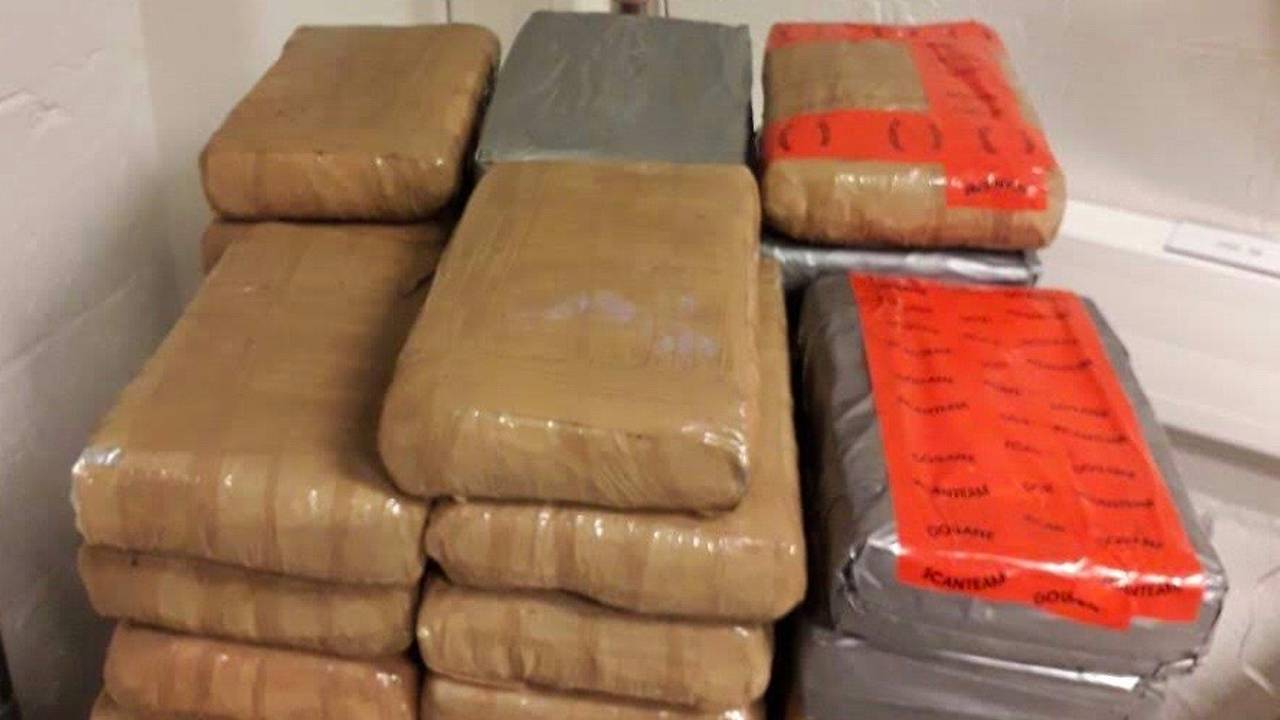 Een foto van een drugsvangst in 2019. (Foto: Belgische Douane)