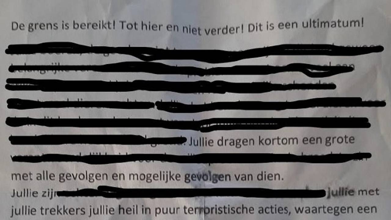 In deze brief worden alle boeren bedreigd.