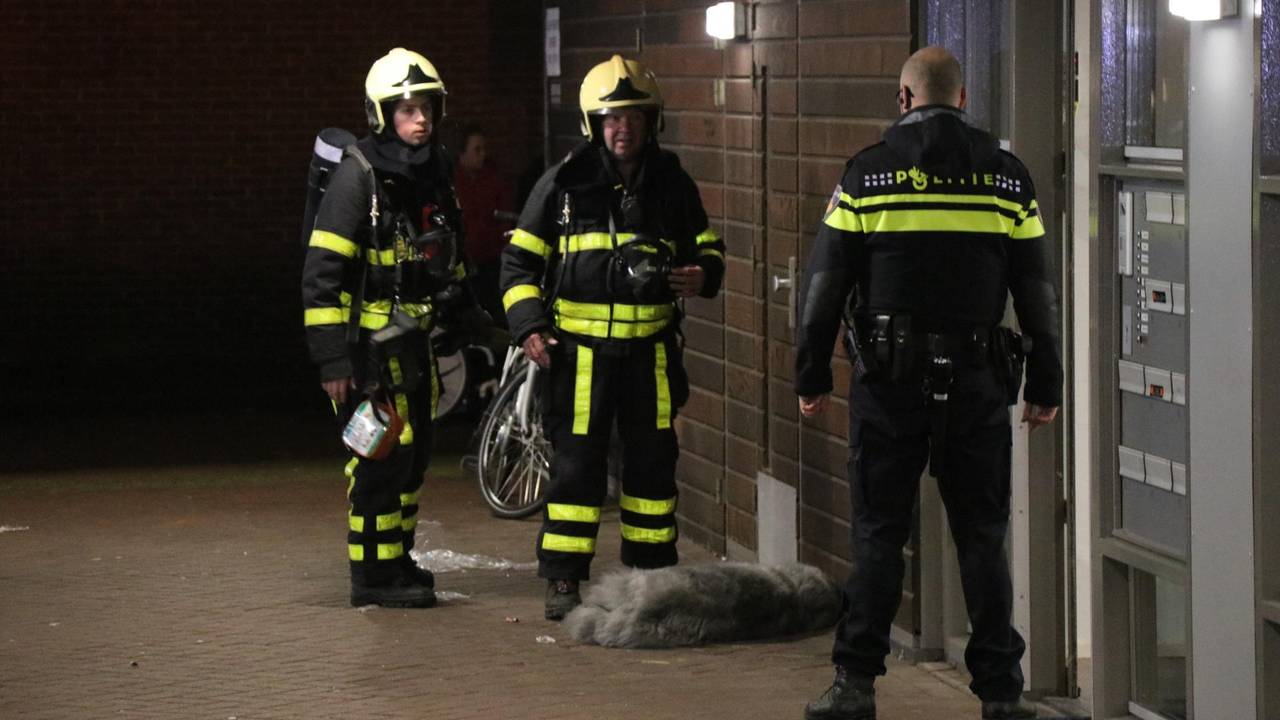 Hond overleden bij brand in flat Waalwijk (foto: Jurgen Versteeg/SQ Vision Mediaprodukties).