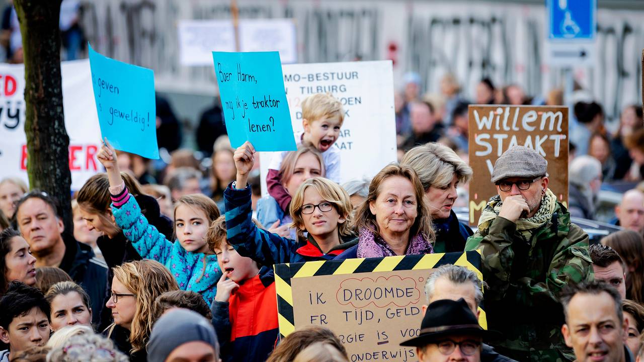 Ontevreden leraren tijdens de staking van november 2019 (Foto: ANP).