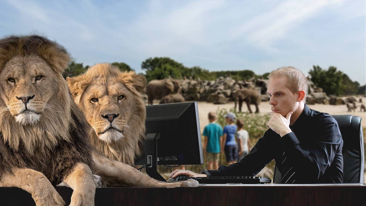 Werken in de dierentuin tijdens lerarenstaking.