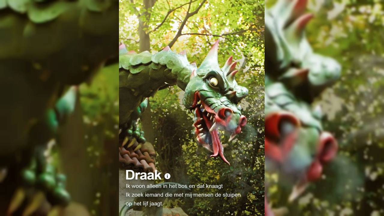 De draak zoekt contact (foto: Efteling)