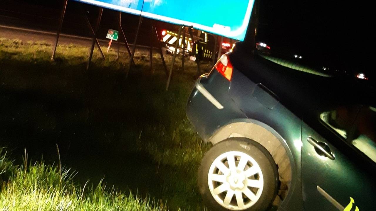 De bestuurder kreeg een ongeluk (foto: de politie).