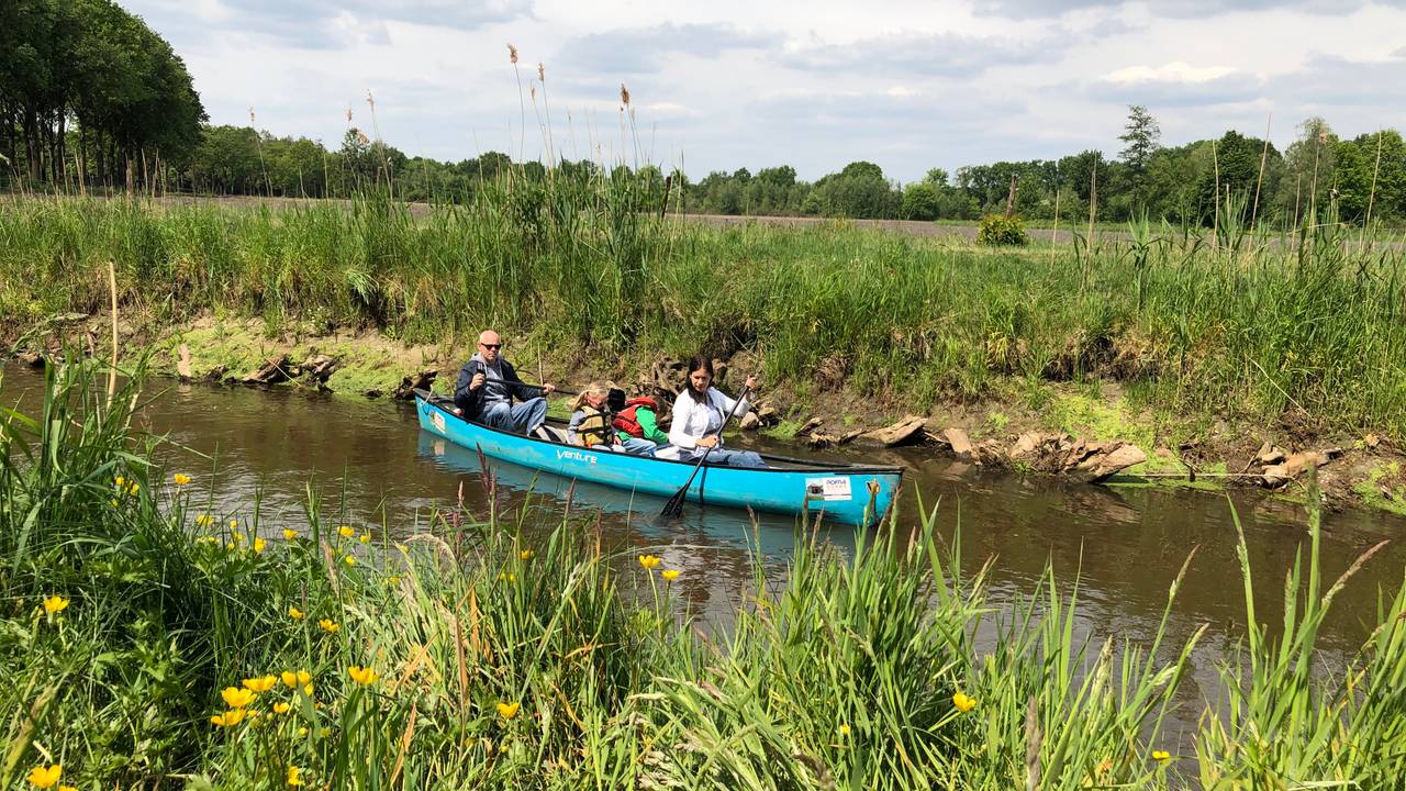Tussen de Belgische grens en de Venbergse watermolen mag vanaf maandag niet gevaren worden (Foto: Imke van de Laar)