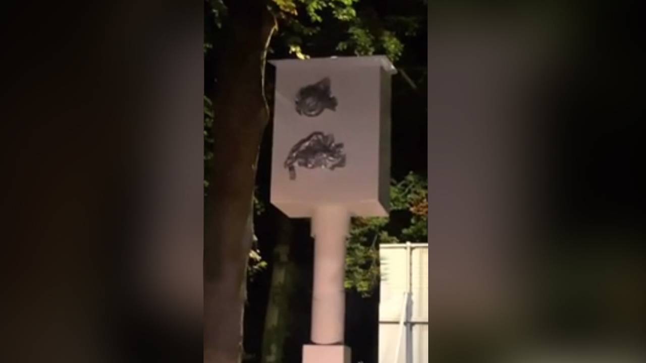 De betreffende flitspaal uit het filmpje.