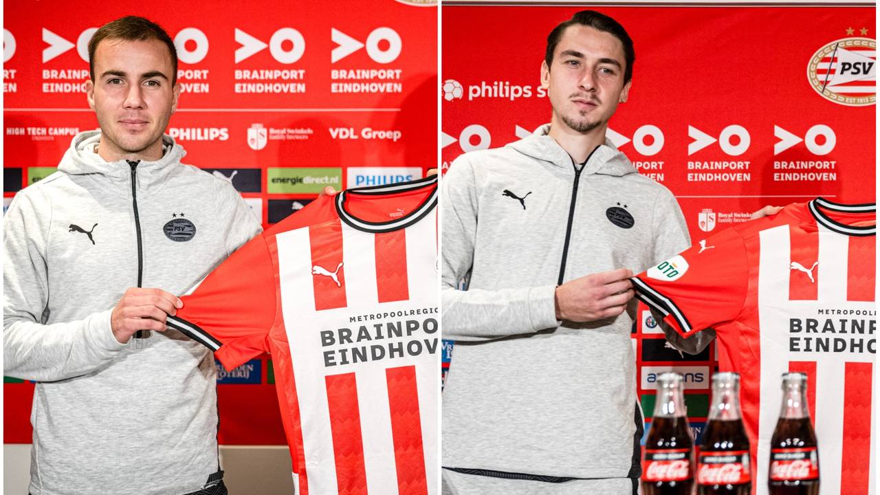 Mario Götze en Adrian Fein (foto: ANP).