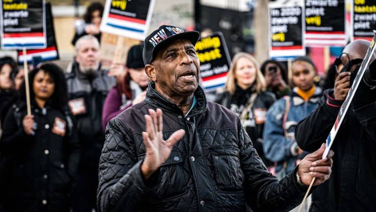 Een Kick Out Zwarte Piet-protest in Eindhoven (foto: Rob Engelaar).