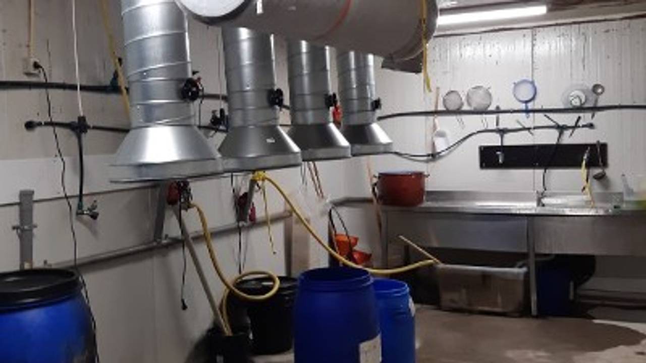 Interieur drugslab Westdorpe (foto: politie)