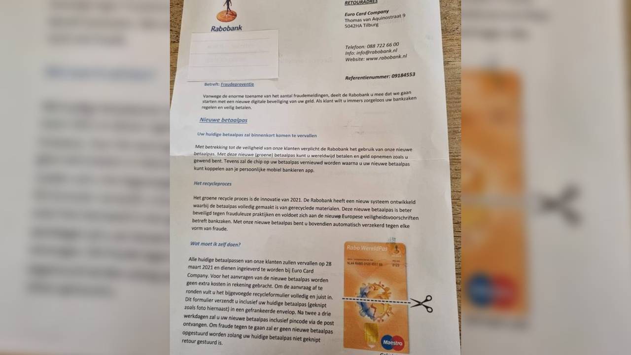 De nepbrief van de Rabobank.