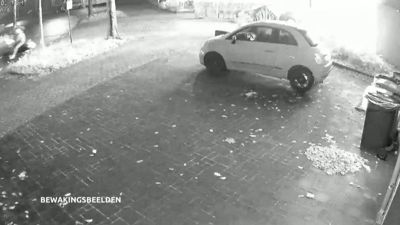 Op bewakingsbeelden is een scooterrijder te zien (beeld: Bureau Brabant)