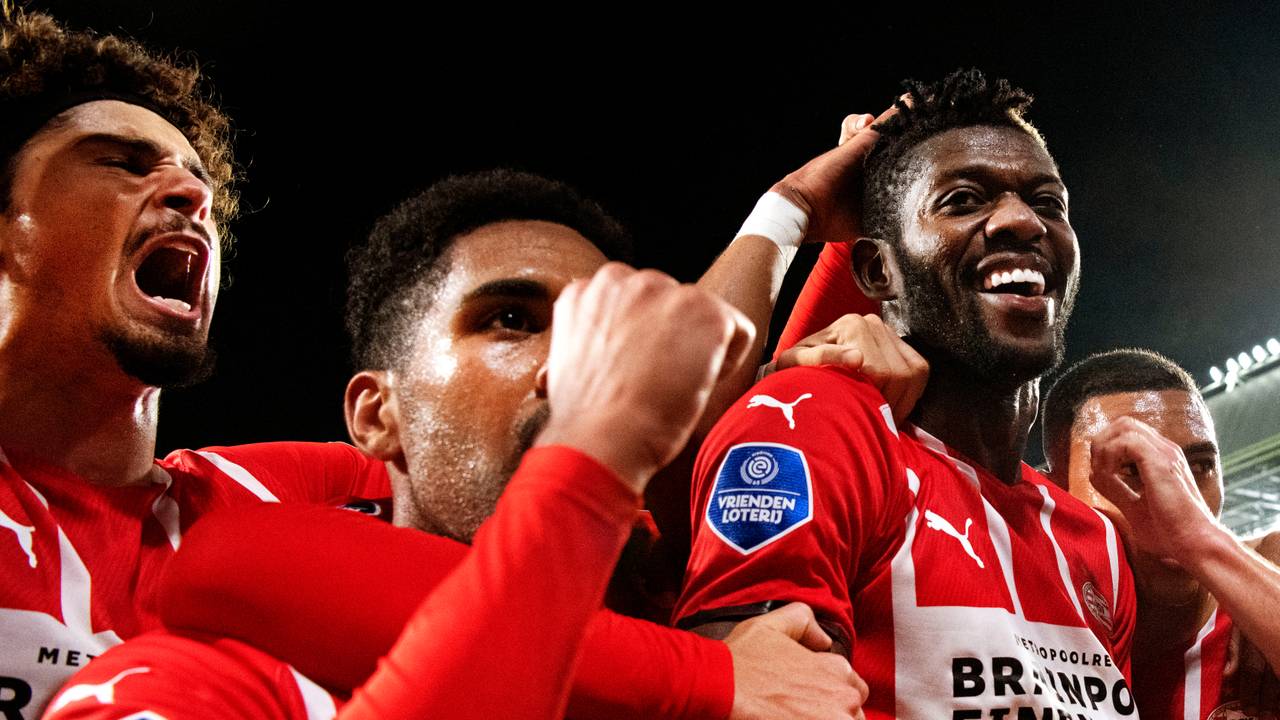 Ibrahim Sangaré, regelmatig de gevierde man bij PSV (foto: ANP 2021/Olaf Kraak).